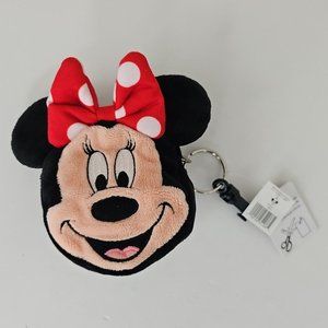 NWT Disney Minnie Mouse Ears Bean Bag Coin Purse Clip Key Chain